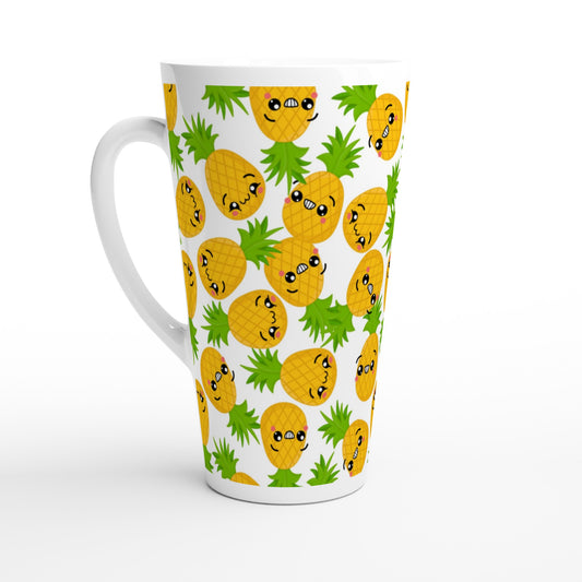 Cool Pineapples - White Latte 17oz Ceramic Mug Default Title Latte Mug food