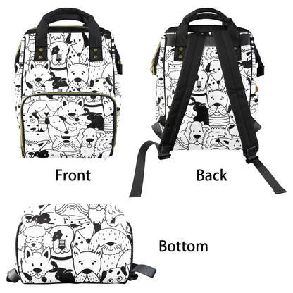 Black And White Dogs - Multifunction Backpack