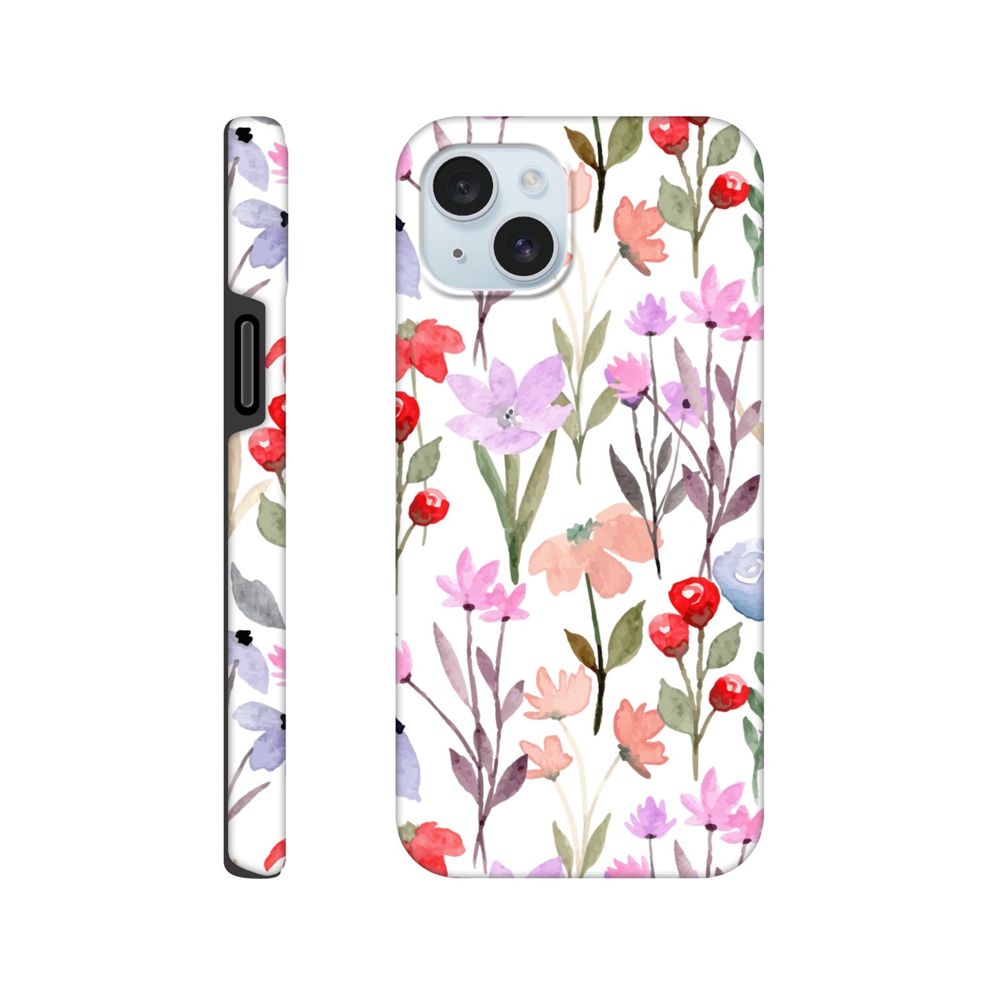 Watercolour Flowers - Phone Tough Case iPhone 15 Plus Phone Case Globally Fulfilled Plants