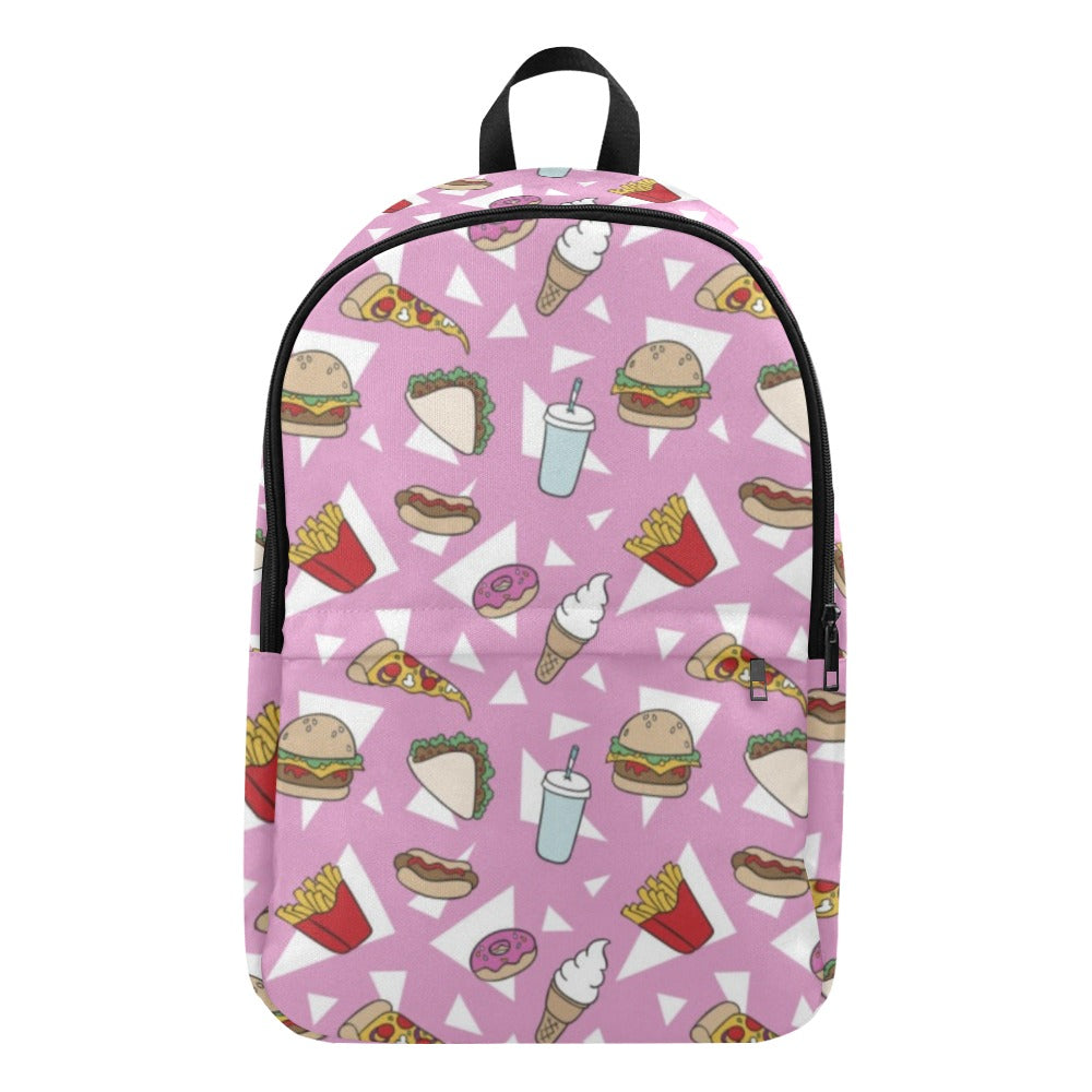 Fast Food - Fabric Backpack for Adult Adult Casual Backpack Food