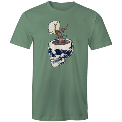 Coffee Skull - Mens T-Shirt Sage Mens T-shirt Coffee