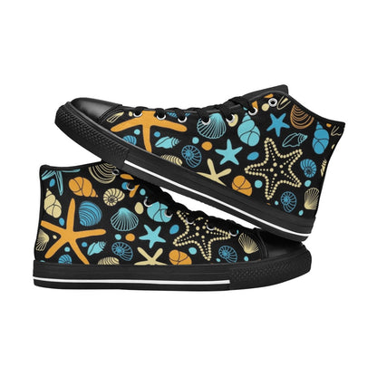 Starfish And Shells - Men's High Top Canvas Shoes