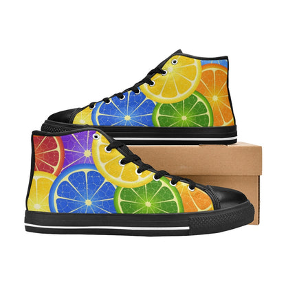 Citrus - Men's High Top Canvas Shoes