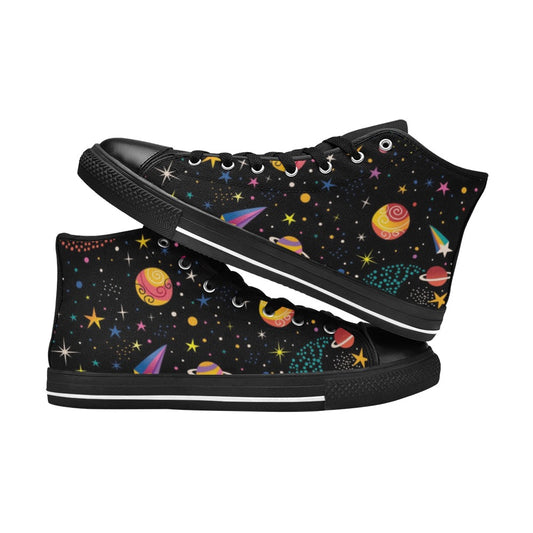 Space - Women's High Top Canvas Shoes