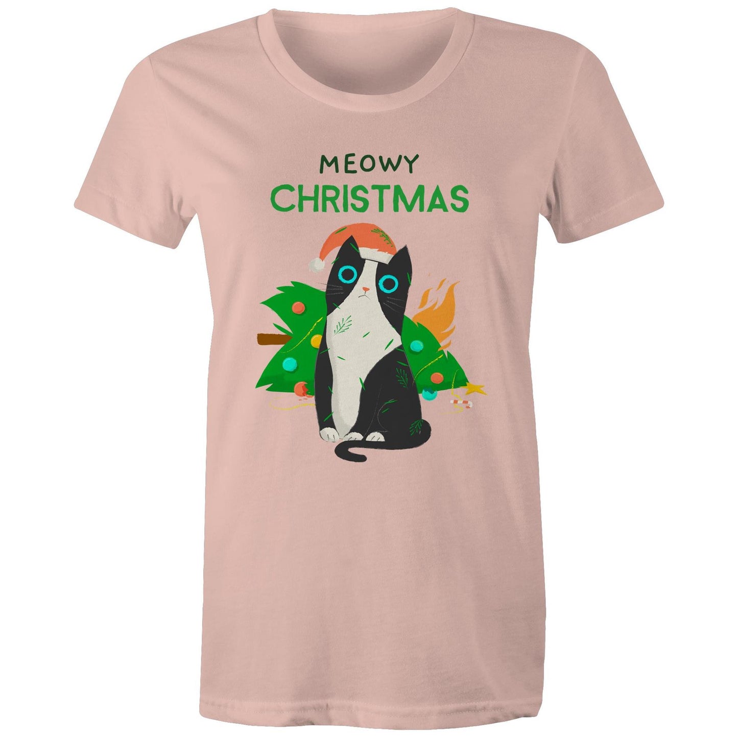 Meowy Christmas - Womens T-shirt