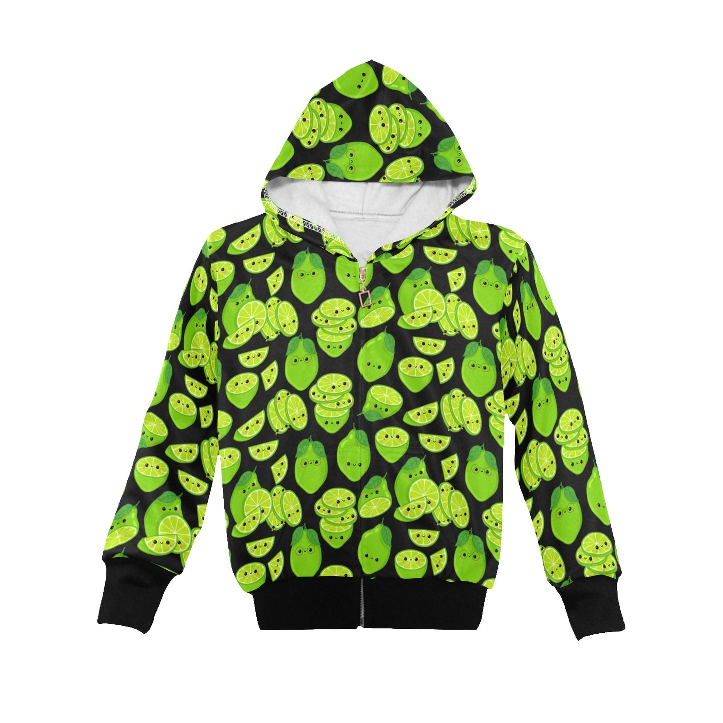 Cute Limes - Junior Girls Zip Up Hoodie