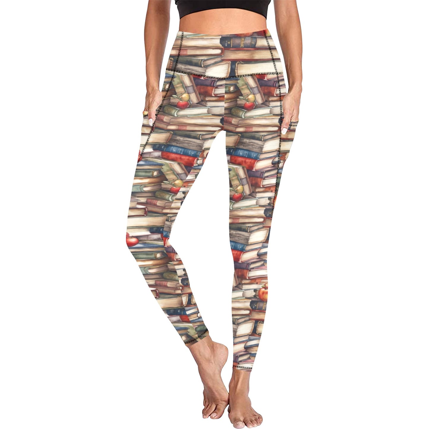 Watercolour Books - Women's Leggings with Pockets