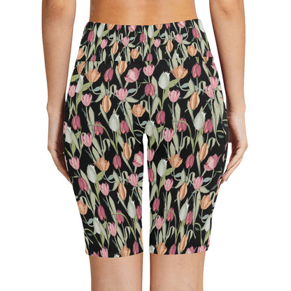 Tulips - Women's Bike Shorts Womens Bike Shorts Plants Printed Offshore