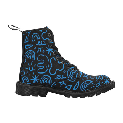 Blue Squiggle - Martin Boots for Men (Black)