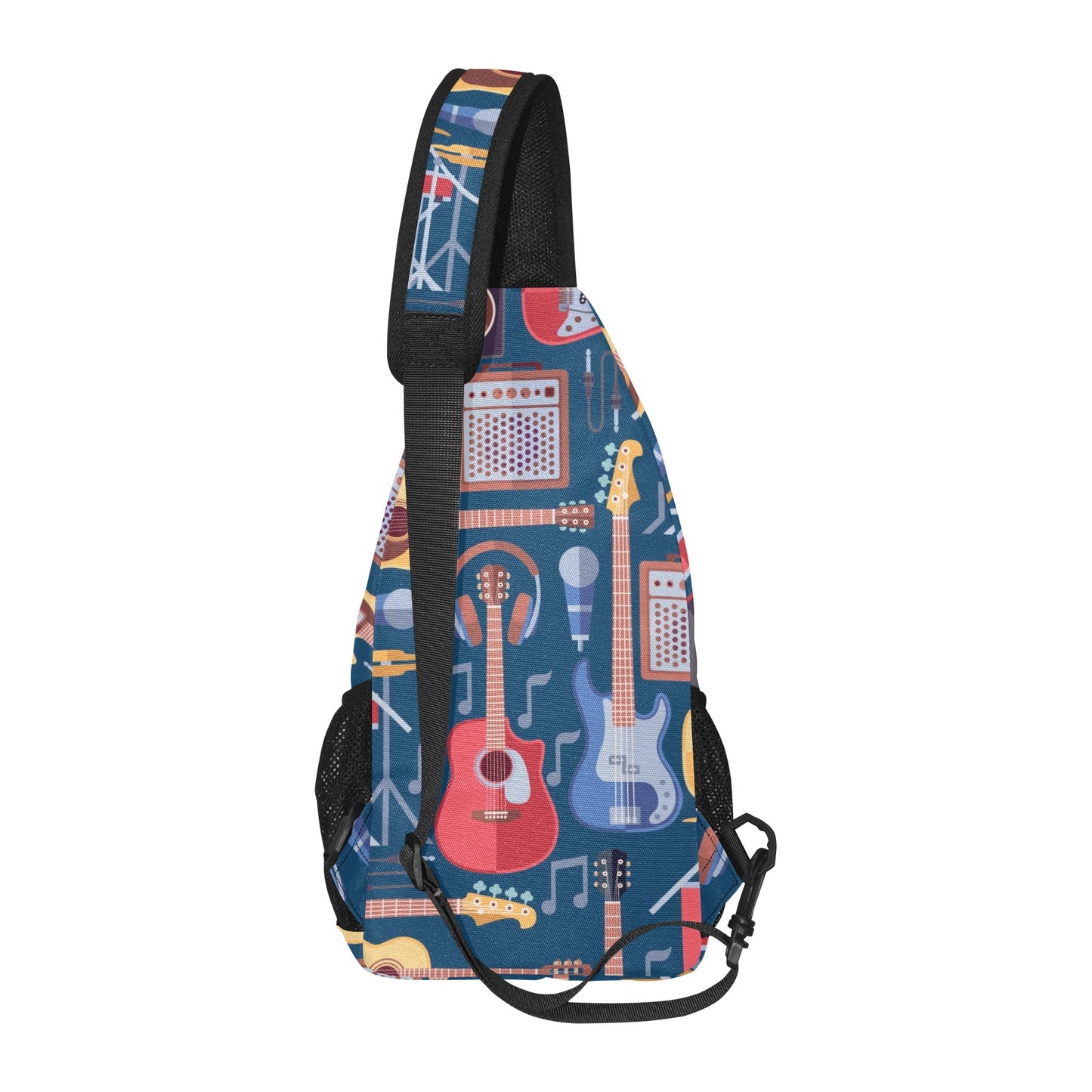 Music Instruments Blue - Chest Bag With Full Print