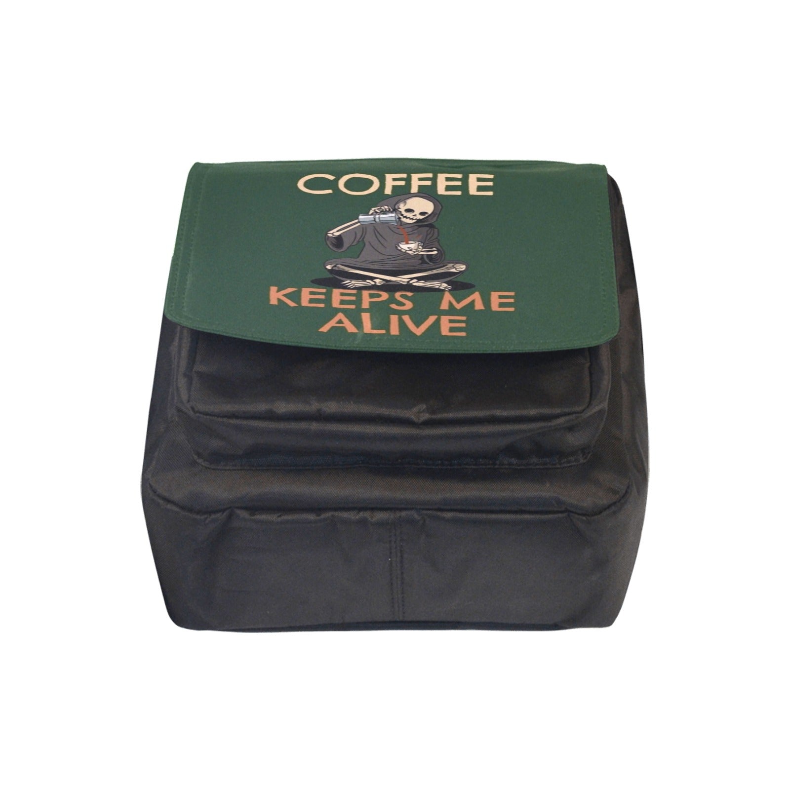 Coffee Keeps Me Alive, Skeleton - Crossbody Nylon Bag Crossbody Bags Coffee Printed Offshore