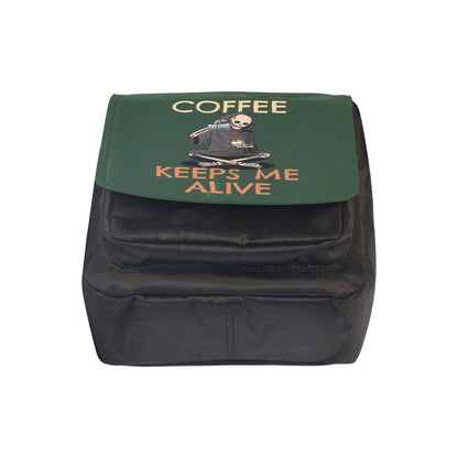 Coffee Keeps Me Alive, Skeleton - Crossbody Nylon Bag Crossbody Bags Coffee