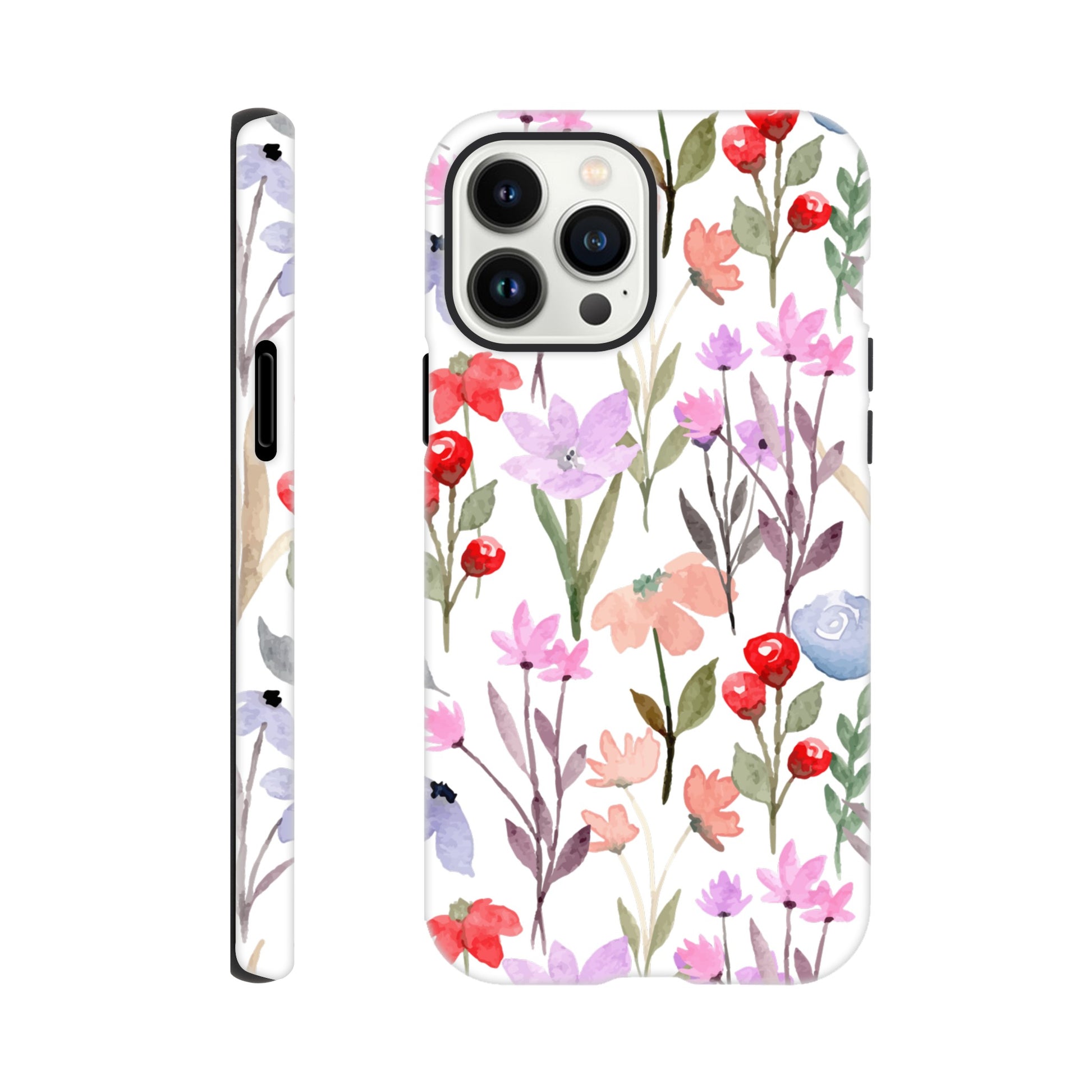 Watercolour Flowers - Phone Tough Case iPhone 13 Pro Max Phone Case Globally Fulfilled Plants