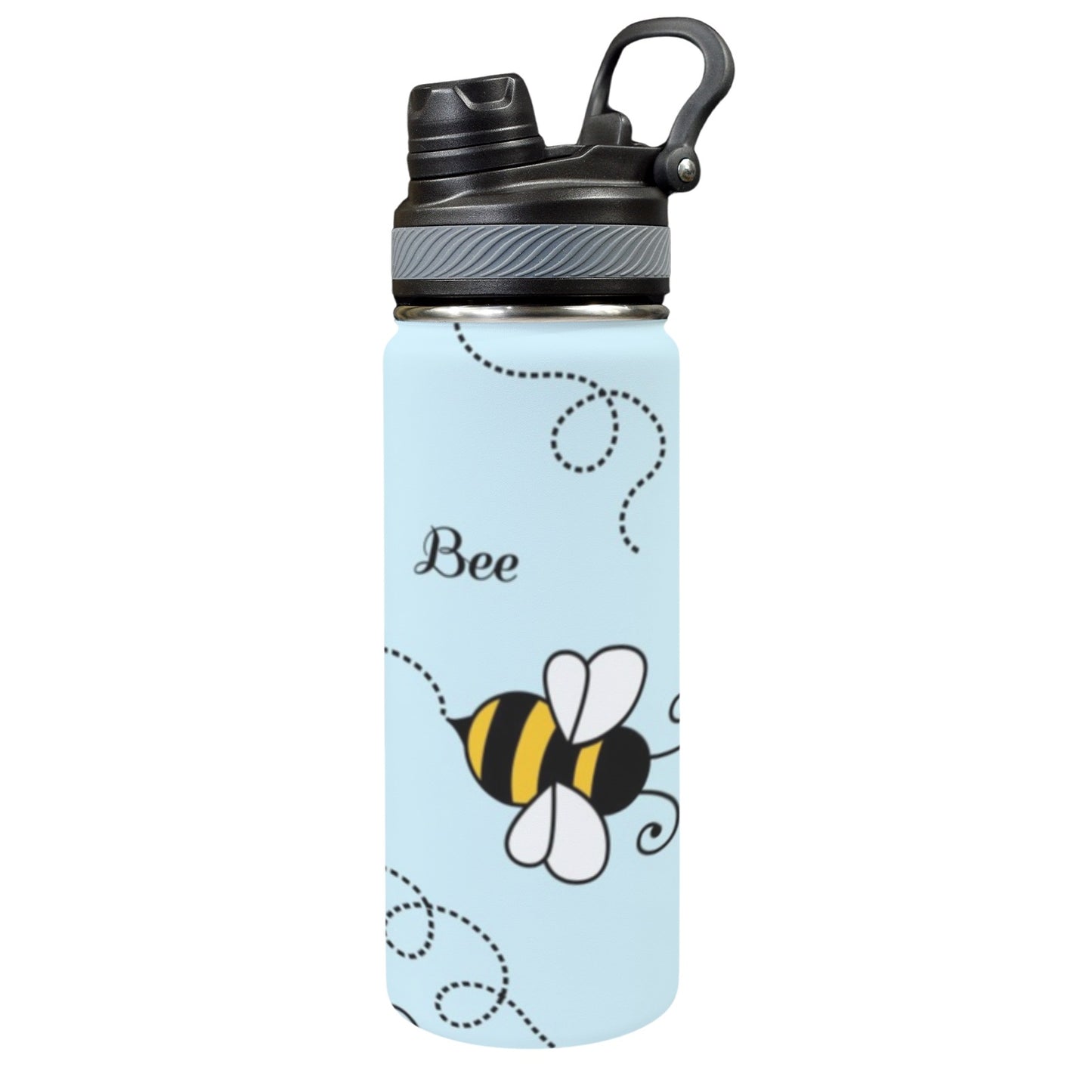 Cute Cartoon Bee - Insulated Water Bottle with Dual-Use Lid (18oz) Insulated Water Bottle with Dual-Use Lid (18oz) animal Printed Offshore