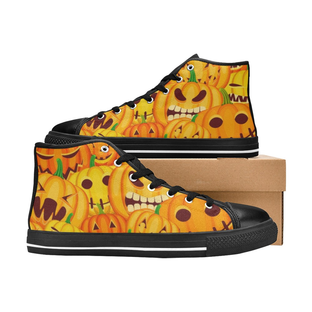 Halloween Pumpkins - Women's High Top Canvas Shoes