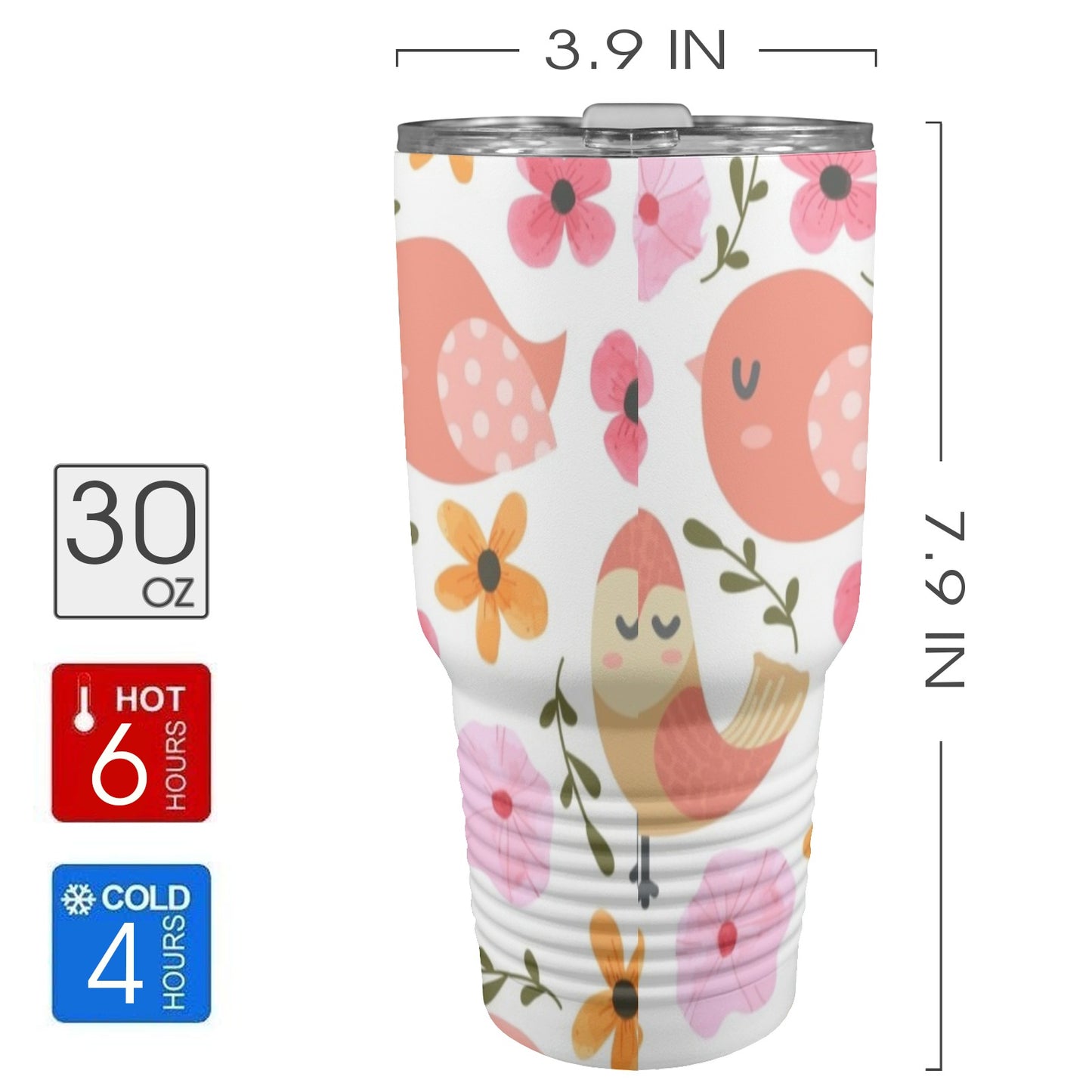 Lovely Birds - 30oz Insulated Stainless Steel Mobile Tumbler