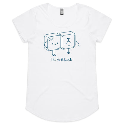 Ctrl Z, Computer Keyboard, I Take It Back - Womens Scoop Neck T-Shirt