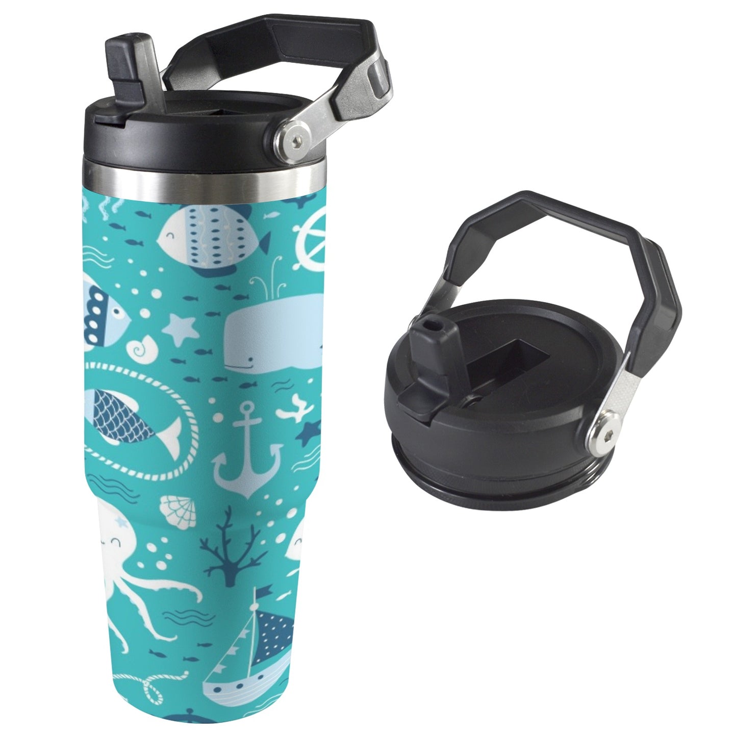 Ocean Life - 30oz Tumbler with Top Handle