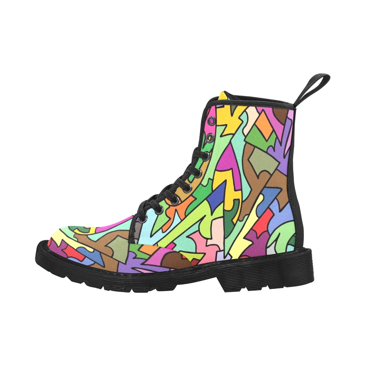 Bright Abstract - Martin Boots for Men (Black)