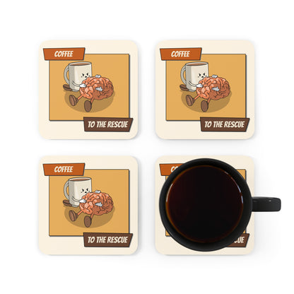 Coffee To The Rescue - Corkwood Coaster Set Coaster