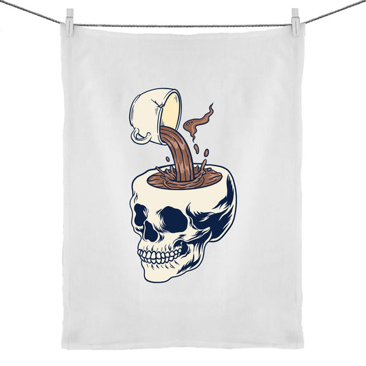 Coffee Skull - 50% Linen 50% Cotton Tea Towel Default Title Tea Towel Coffee