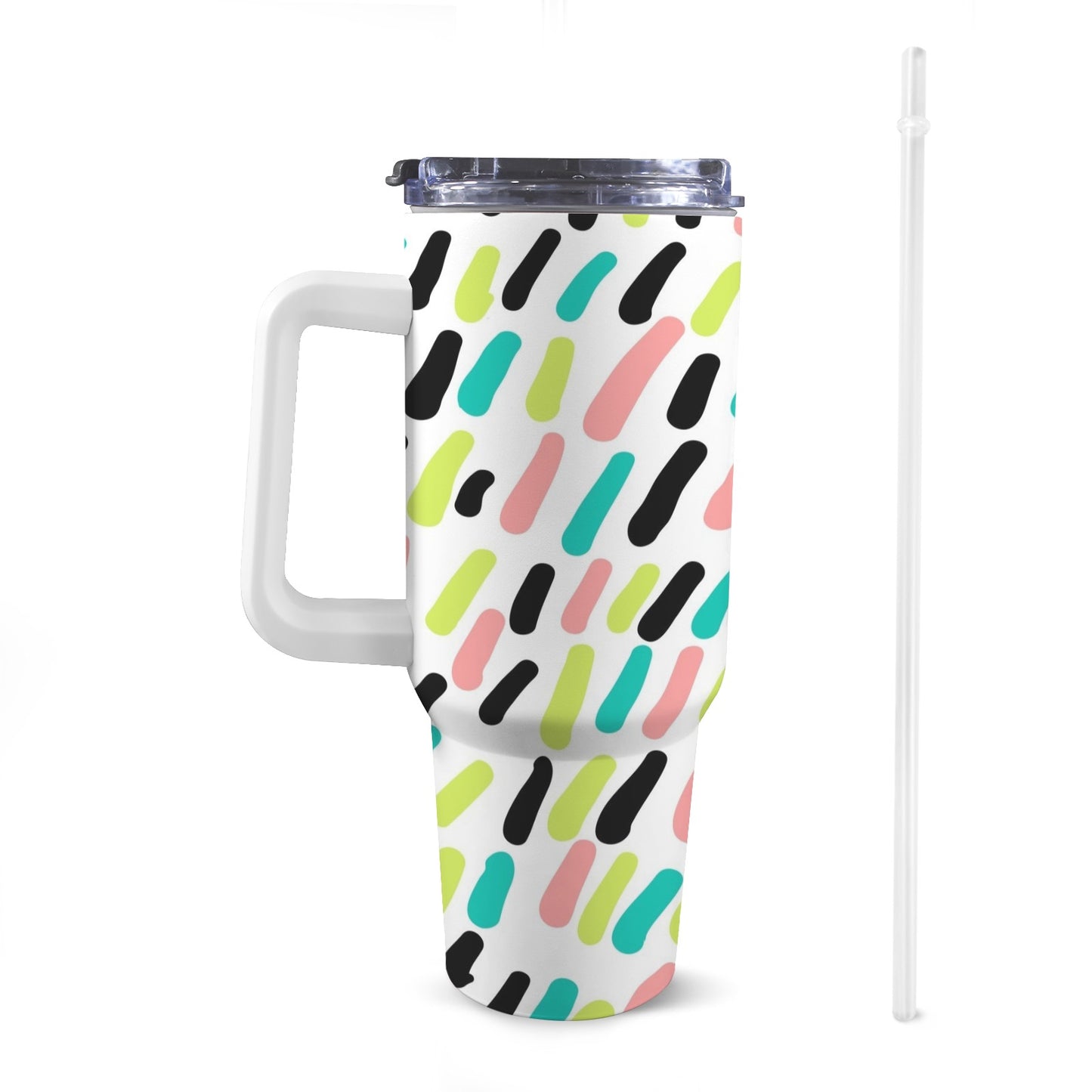 Colour Dab - 40oz Tumbler with White Handle