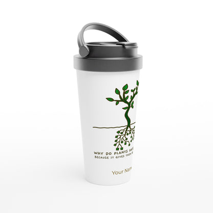 Personalised - Square Roots - White 15oz Stainless Steel Travel Mug Personalised Travel Mug maths