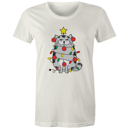 Cat Christmas Lights - Womens T-shirt