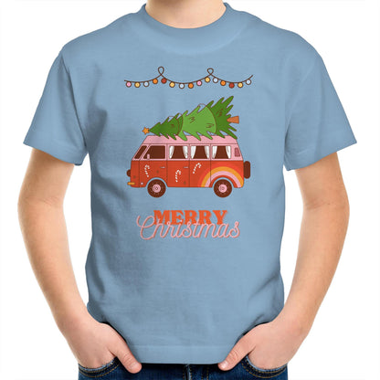 Merry Christmas Hippy Van - Kids Youth T-Shirt