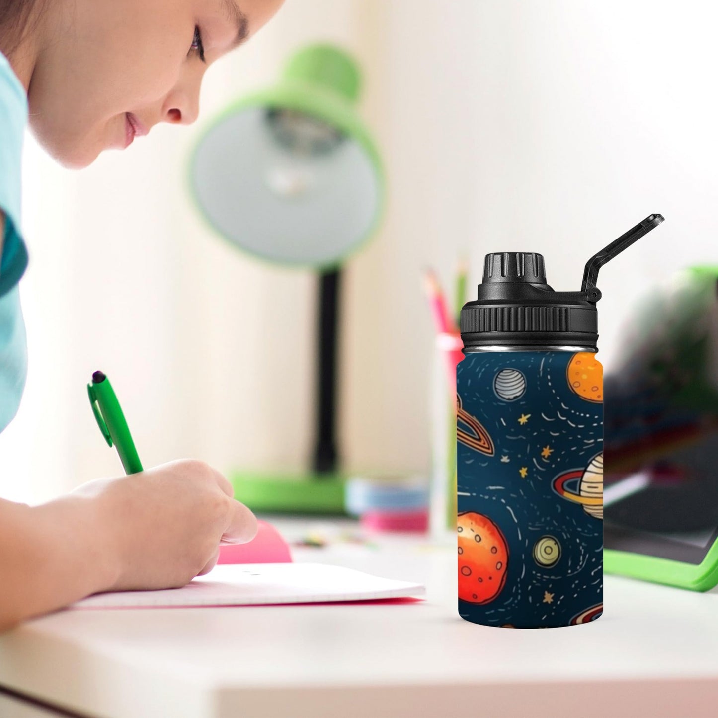 Galaxy - Kids Water Bottle with Chug Lid (12 oz) Kids Water Bottle with Chug Lid Printed Offshore Space