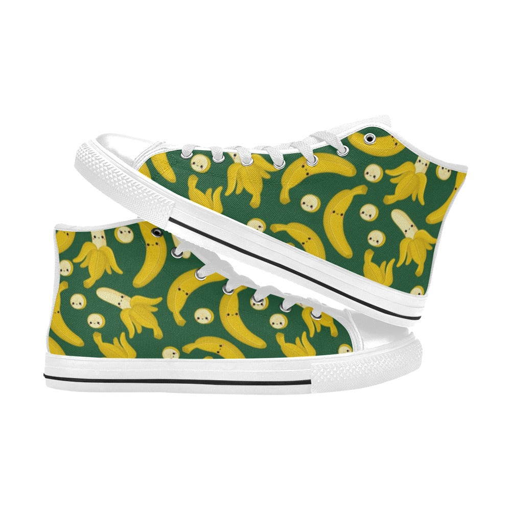 Happy Bananas - Men's High Top Canvas Shoes