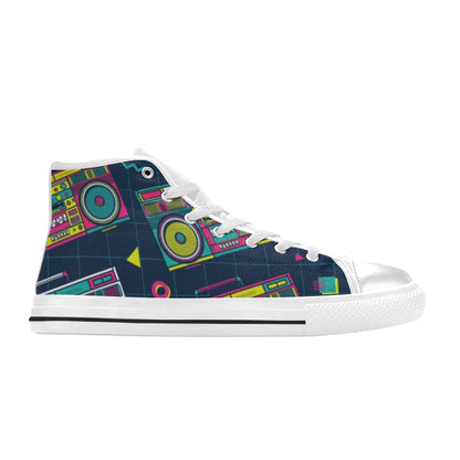 Boombox - Women's High Top Canvas Shoes