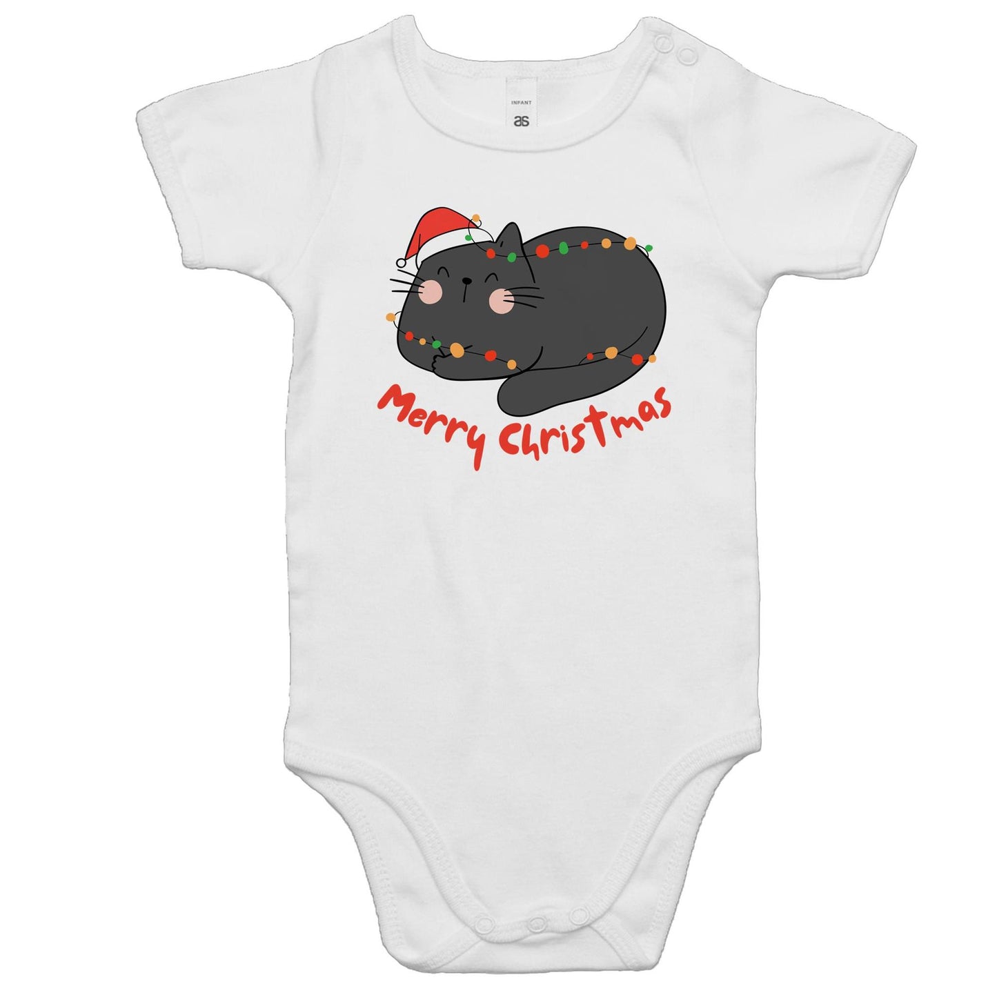 Merry Christmas Cat - Baby Bodysuit