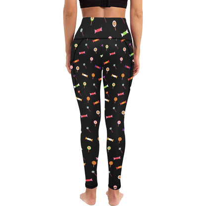 Candy - Women's Leggings with Pockets Women's Leggings with Pockets S - 2XL Food Printed Offshore