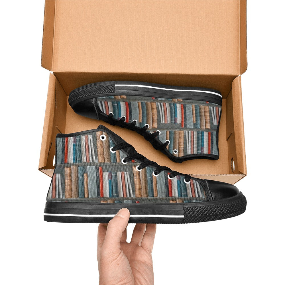 Books - Men's High Top Canvas Shoes