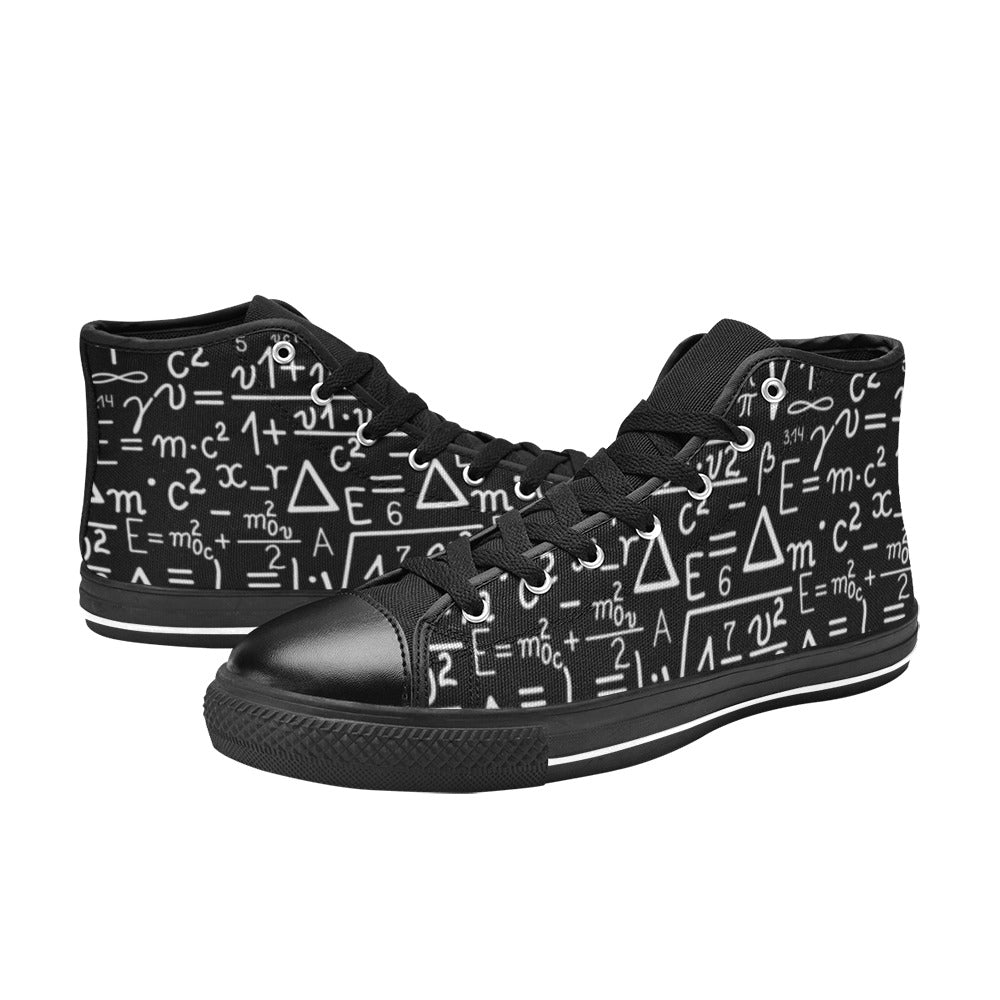 Mathematics - Men's High Top Canvas Shoes