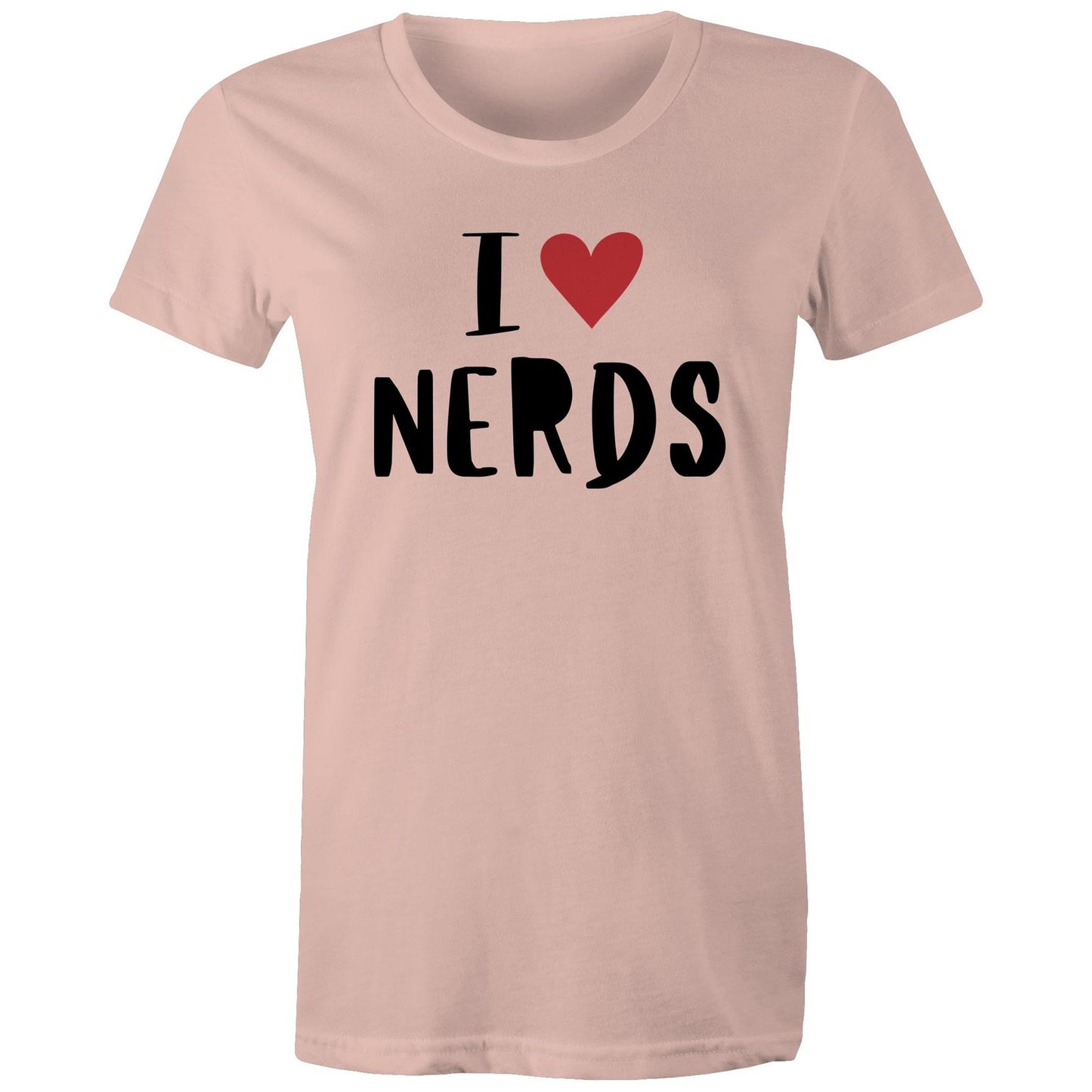 I Love Nerds, Heart - Womens T-shirt