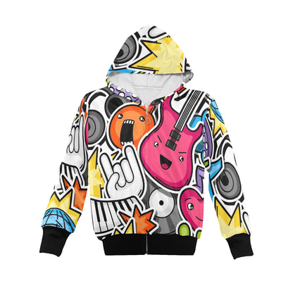 Sticker Music - Senior Girls Zip Up Hoodie