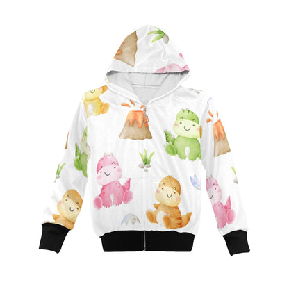 Hatching Dinosaurs - Junior Boys Zip Up Hoodie