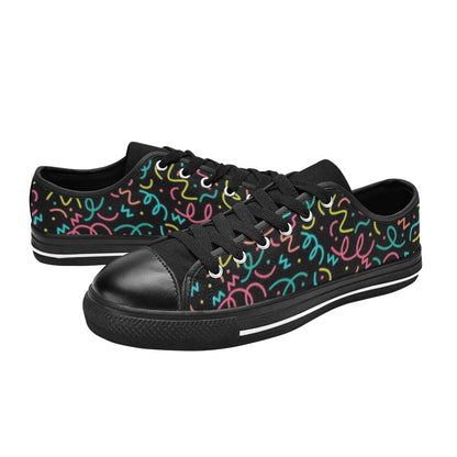 Squiggle Time - Women's Classic Canvas Shoes