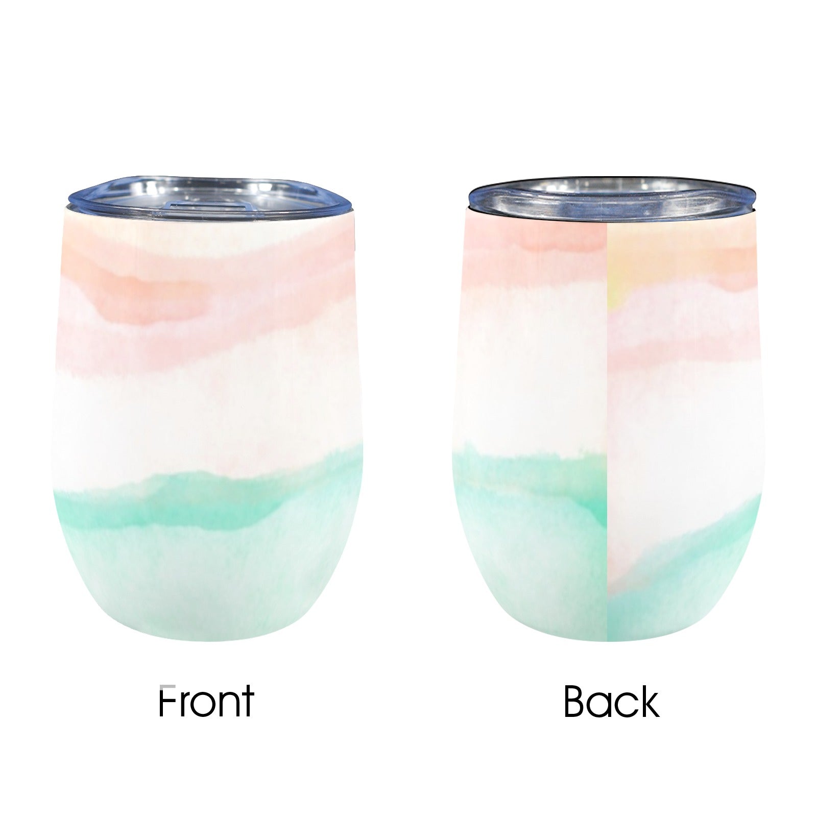 Pastel Stripes - 12oz Wine Tumbler 12oz Wine Tumbler Printed Offshore