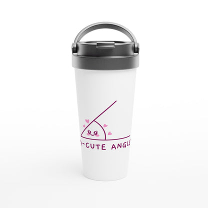 A-Cute Angle - White 15oz Stainless Steel Travel Mug Default Title Travel Mug Globally Fulfilled Maths