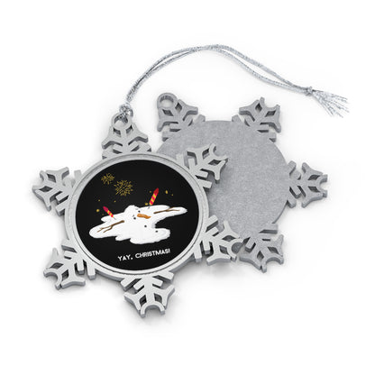 Yay, Christmas - Pewter Snowflake Ornament Snowflake One Size Christmas Ornament