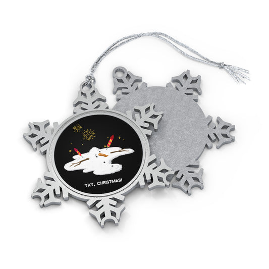 Yay, Christmas - Pewter Snowflake Ornament Snowflake One Size Christmas Ornament