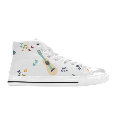 Guitar Music - Women's High Top Canvas Shoes