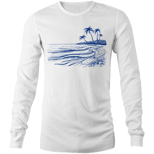 Surf Beach - Long Sleeve T-Shirt White Unisex Long Sleeve T-shirt Summer Surf