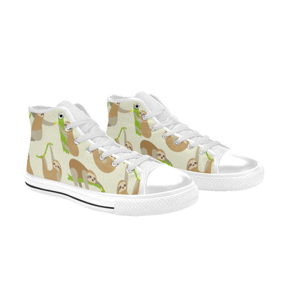 Sloths - Women's High Top Canvas Shoes