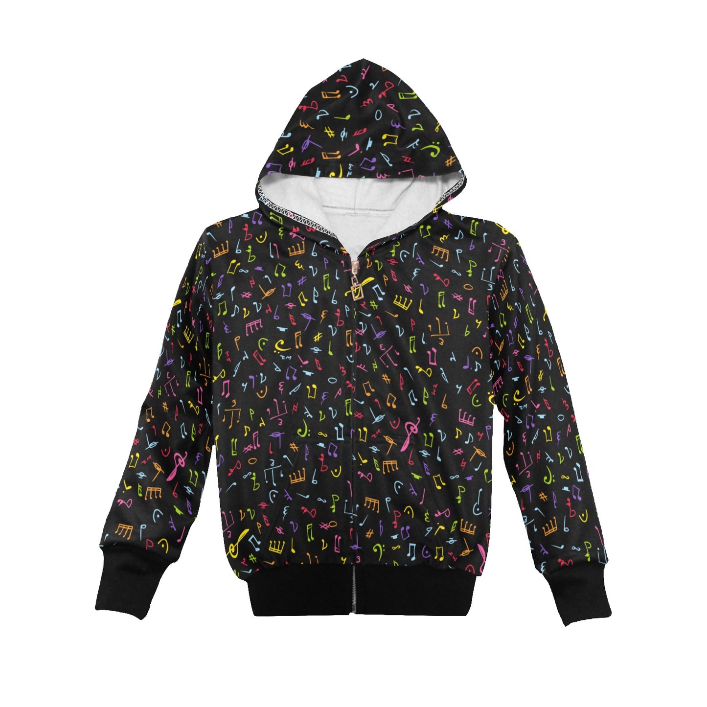 Music Notes - Junior Boys Zip Up Hoodie