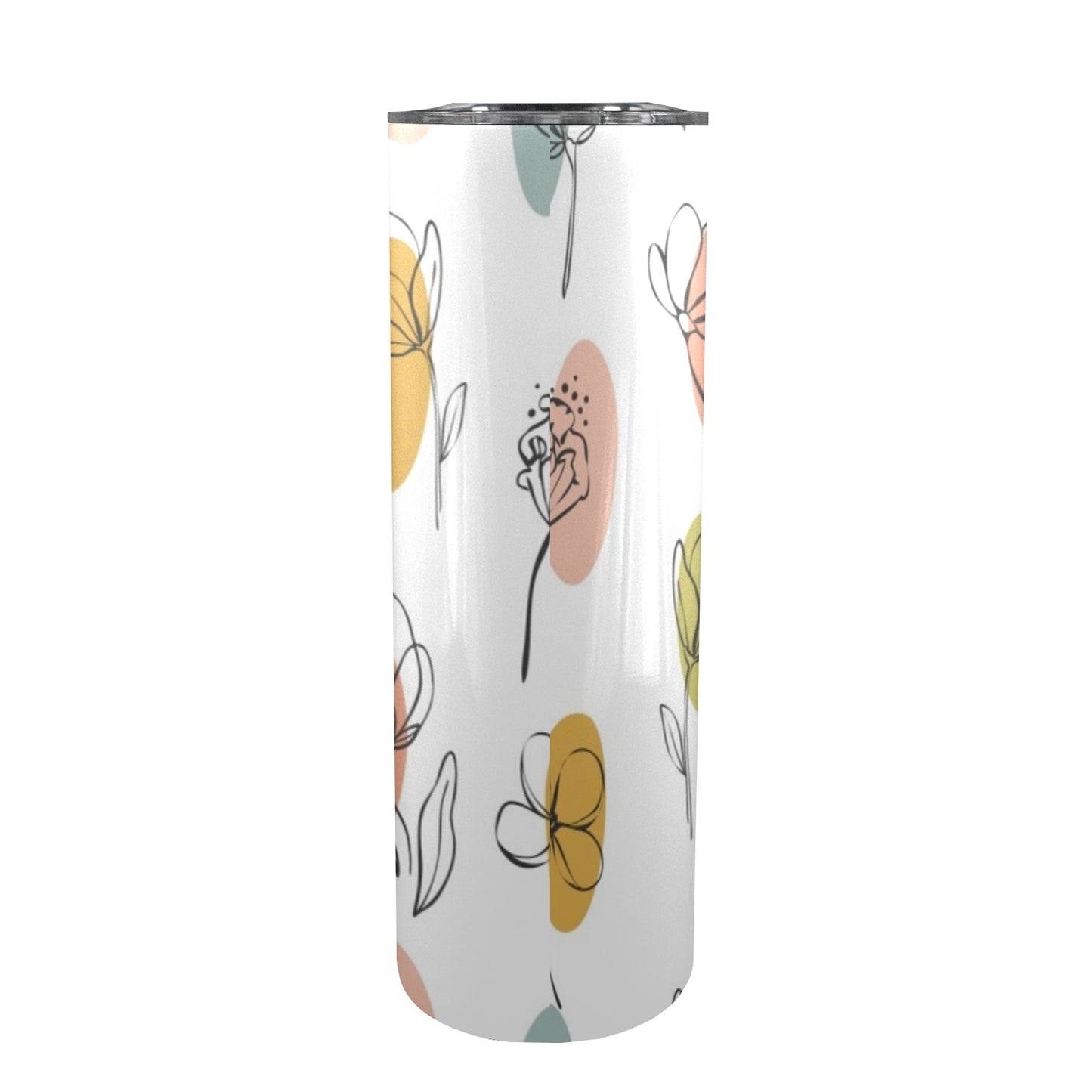 Flower Lines - 20oz Tall Skinny Tumbler with Lid and Straw