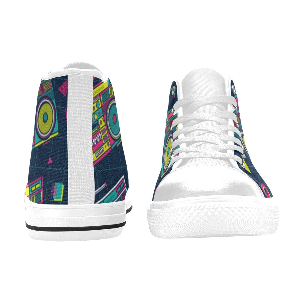 Boombox - Women's High Top Canvas Shoes